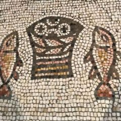 הדגים במוזאיקה שעל רצפת 'כנסיית הלחם והדגים' בטבחה אינם אמנונים